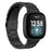 For Fitbit Versa 4 / Sense 2 Three Beads Smart Watch Band Folding Buckle Metal Wrist Strap Replacement - Black - 2