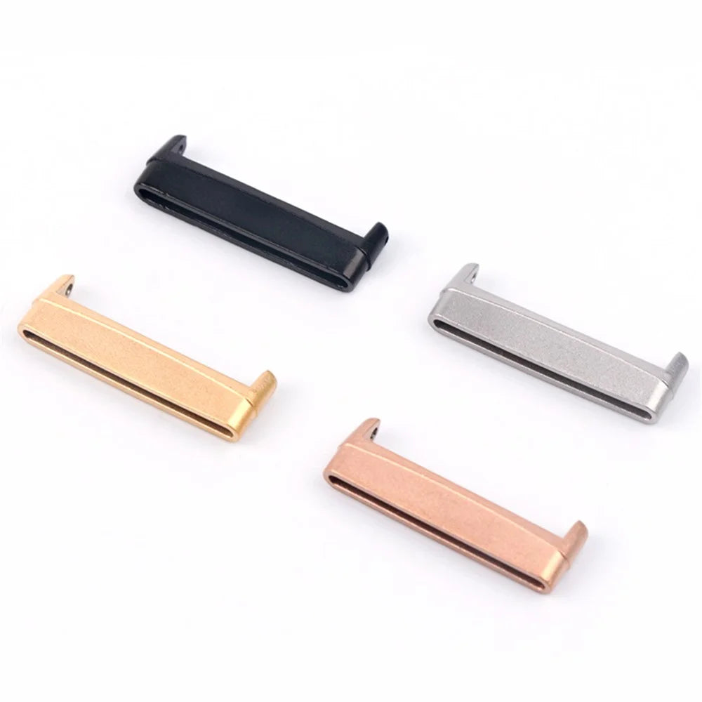 1Pair For Fitbit Versa 4 / Sense 2 Metal Watch Strap Adapter Watch Band Connector Kit - Black - 6