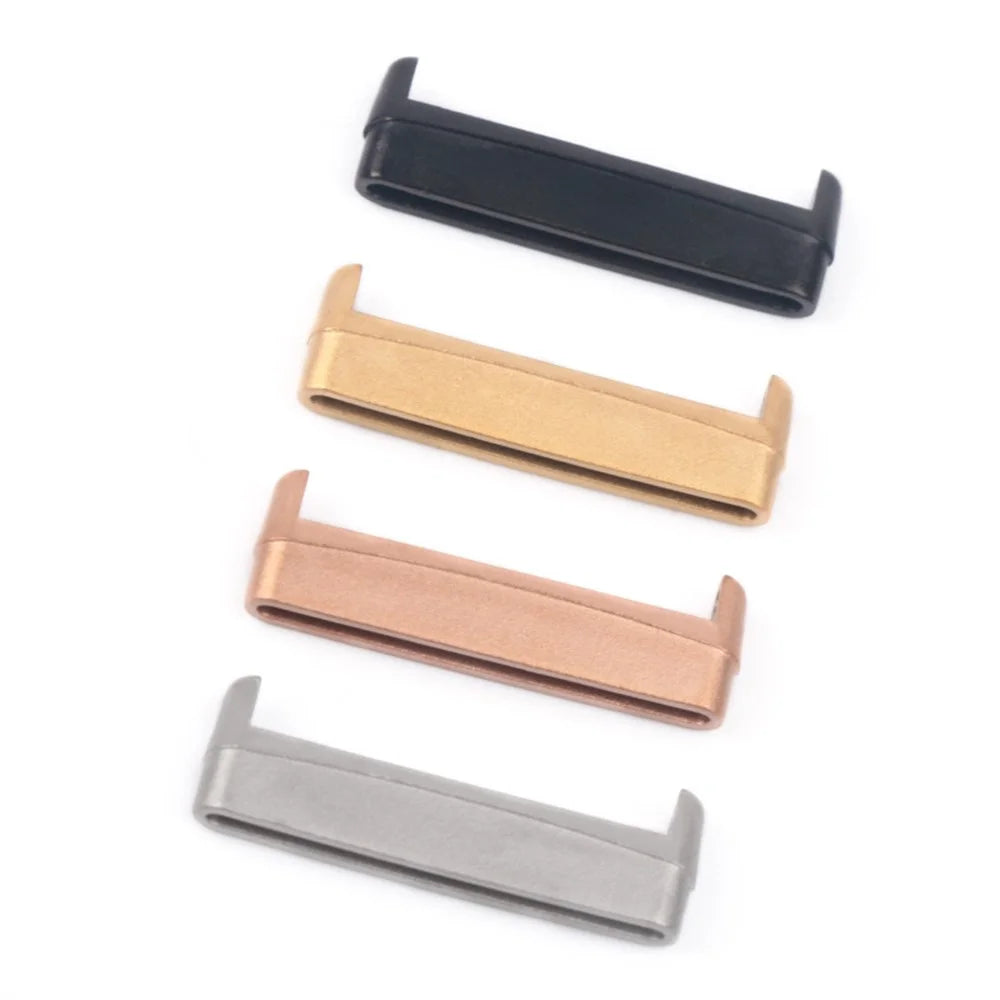 1Pair For Fitbit Versa 4 / Sense 2 Metal Watch Strap Adapter Watch Band Connector Kit - Black - 7