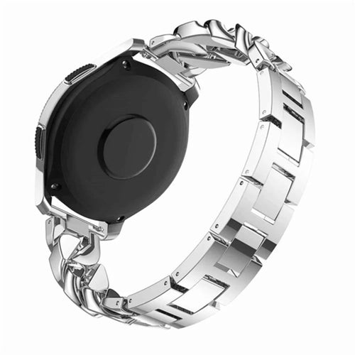 For Samsung Galaxy Watch6 40mm 44mm / Watch6 Classic 43mm 47mm / Watch 5 40mm 44mm / 5 Pro 45mm / Watch4 40mm 44mm Rhinestone Decor Band Metal Replacement Bracelet - Silver - 1