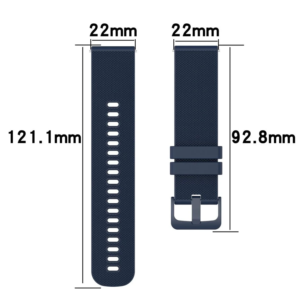 For Samsung Galaxy Watch3 45mm / Huawei Watch 3 / Garmin Forerunner 255 / Apex 46mm Silicone Watch Band 22mm Dual Color Adjustable Wrist Strap - Navy Blue / White - 6