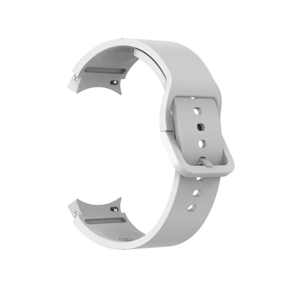 For Samsung Galaxy Watch6 40mm 44mm / Watch6 Classic 43mm 47mm / Watch 5 40mm 44mm / 5 Pro 45mm / Watch4 40mm 44mm Watch Band Silicone Watch Strap Replacement Watchband - White - 4