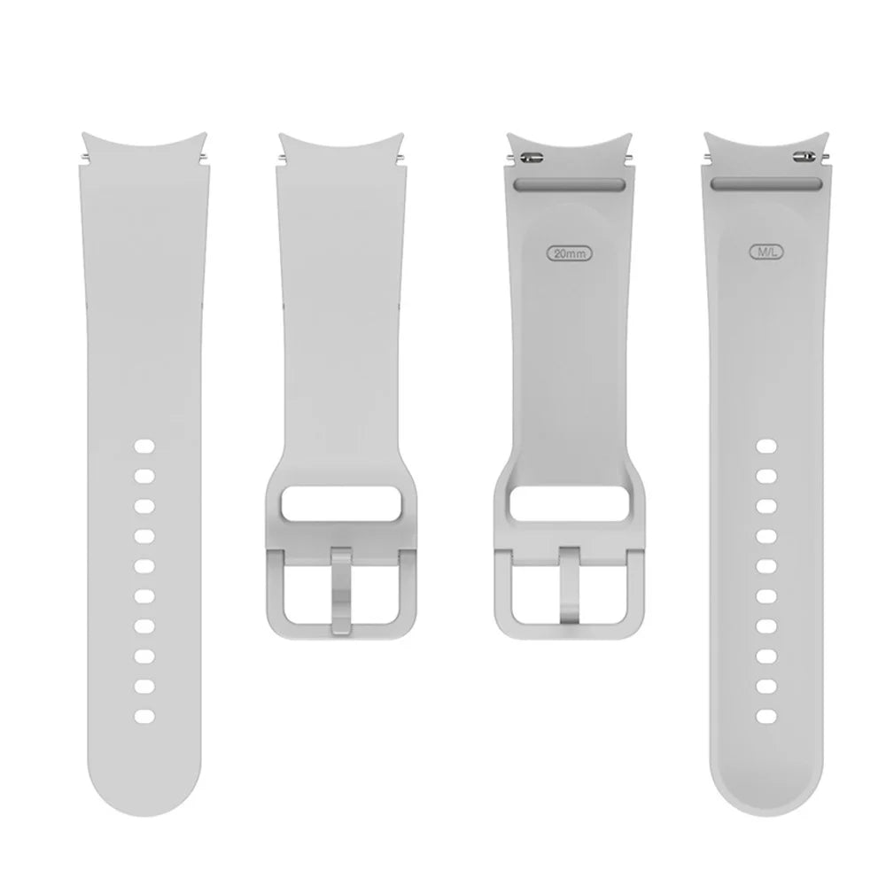 For Samsung Galaxy Watch6 40mm 44mm / Watch6 Classic 43mm 47mm / Watch 5 40mm 44mm / 5 Pro 45mm / Watch4 40mm 44mm Watch Band Silicone Watch Strap Replacement Watchband - White - 6