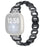 For Fitbit Versa 4  / Sense 2 Quick Release Watch Strap Metal Watchband Rhinestone Decorated Watch Band - Black - 1