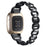For Fitbit Versa 4  / Sense 2 Quick Release Watch Strap Metal Watchband Rhinestone Decorated Watch Band - Black - 6