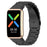 For Oppo Watch Free Replacement Stainless Steel Watch Strap Three-Beads Wrist Band with Folding Buckle - Black - 1
