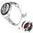 For Samsung Galaxy Watch 5 Pro 45mm Bracelet Band Bead Decor Adjustable Stainless Steel Strap with PC Protective Cover - Silver - 1