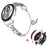 For Samsung Galaxy Watch 5 44mm Bead Decor Bracelet Strap Stainless Steel Smartwatch Band with PC Protective Case - Silver - 1
