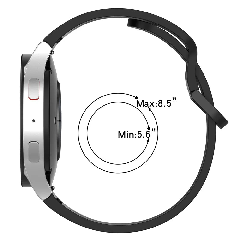 For Samsung Galaxy Watch6 40mm 44mm / Watch6 Classic 43mm 47mm / Watch 5 40mm 44mm / 5 Pro 45mm / Watch4 40mm 44mm Breathable Soft Silicone Watch Band Dual Color Sport Watch Strap - White / Black - 6