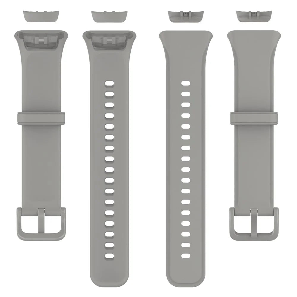 For Oppo Band 2 Soft Silicone Watch Band Adjustable Sport Replacement Strap - Grey - 5