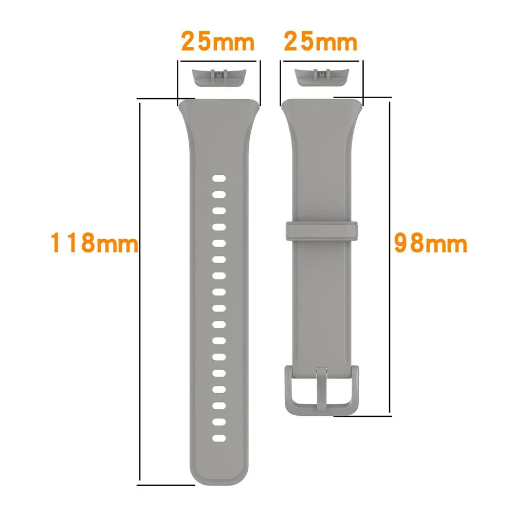 For Oppo Band 2 Soft Silicone Watch Band Adjustable Sport Replacement Strap - Grey - 6