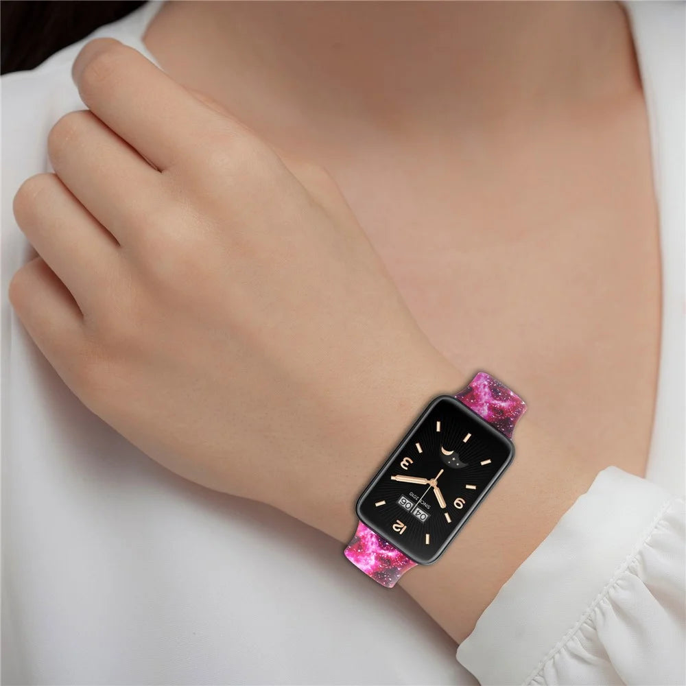 For Xiaomi Mi Band 7 Pro Sport Band Soft Silicone Pattern Printing Replacement Wristband, Standard Size - Leopard Print - 6