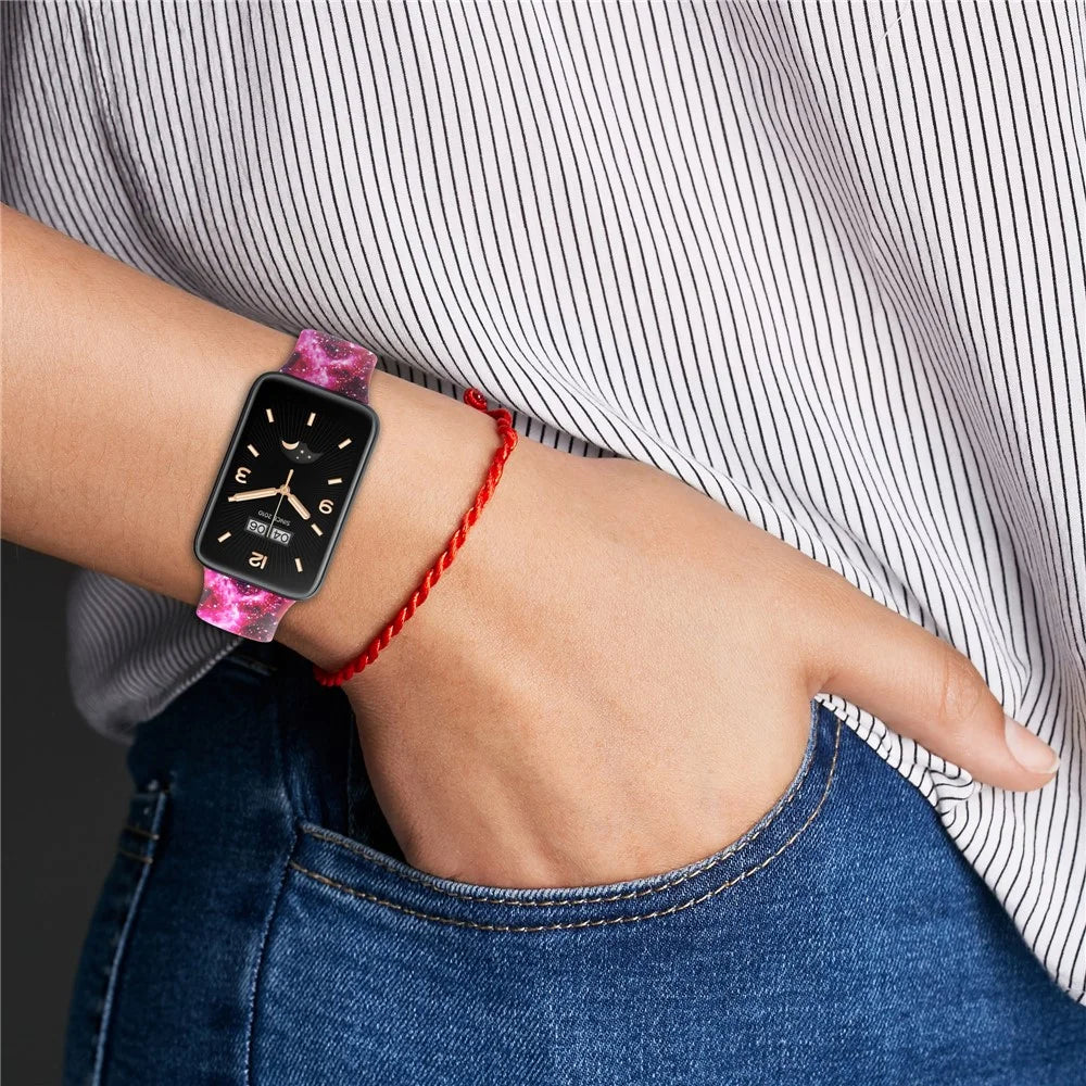 For Xiaomi Mi Band 7 Pro Sport Band Soft Silicone Pattern Printing Replacement Wristband, Standard Size - Leopard Print - 7