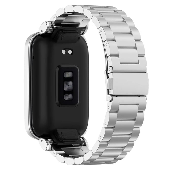 For Xiaomi Mi Band 7 Pro 3 Beads Stainless Steel Strap Replacement Wrist Band with Watch Case - Silver - 2