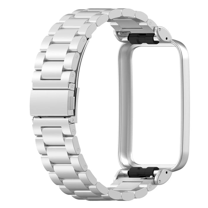 For Xiaomi Mi Band 7 Pro 3 Beads Stainless Steel Strap Replacement Wrist Band with Watch Case - Silver - 3