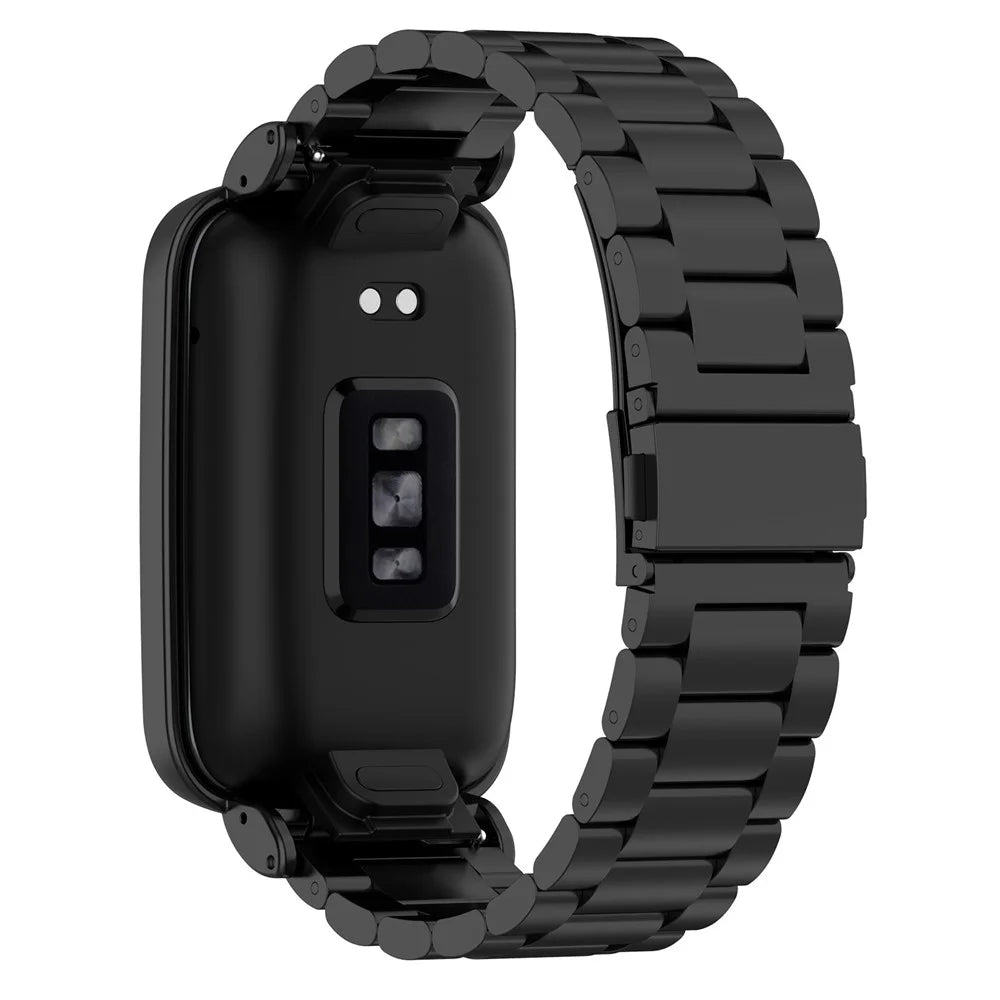 For Xiaomi Mi Band 7 Pro Replacement Smartwatch Band Stainless Steel 3 Beads Wrist Strap with Watch Case - Black - 2