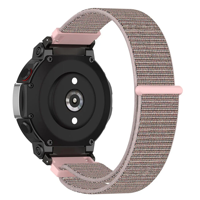 For Huami Amazfit T-Rex 2 Loop Sport Watch Strap Nylon Breathable Replacement Fastening Watchband, Standard Size - Pink - 2