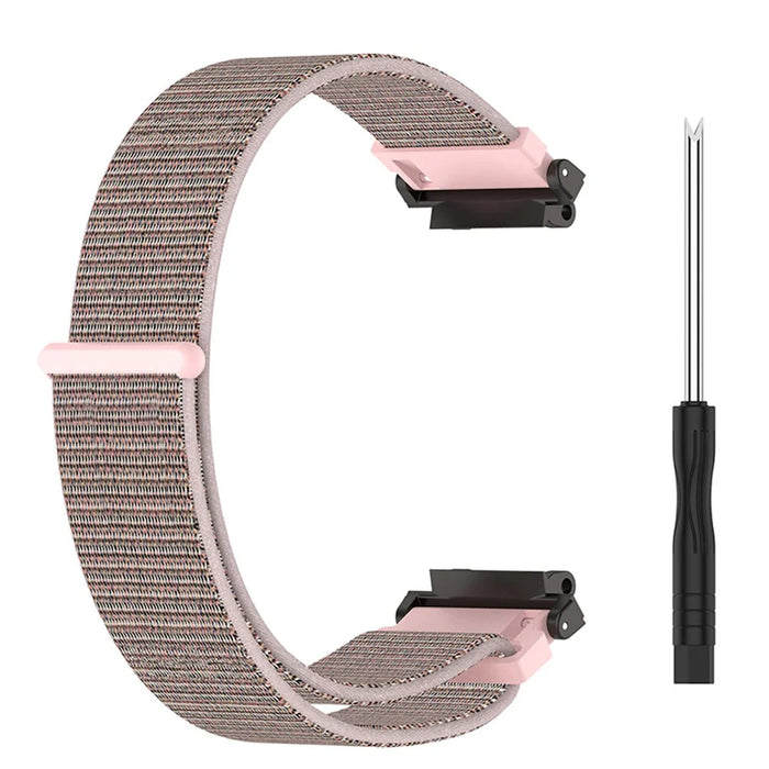 For Huami Amazfit T-Rex 2 Loop Sport Watch Strap Nylon Breathable Replacement Fastening Watchband, Standard Size - Pink - 5