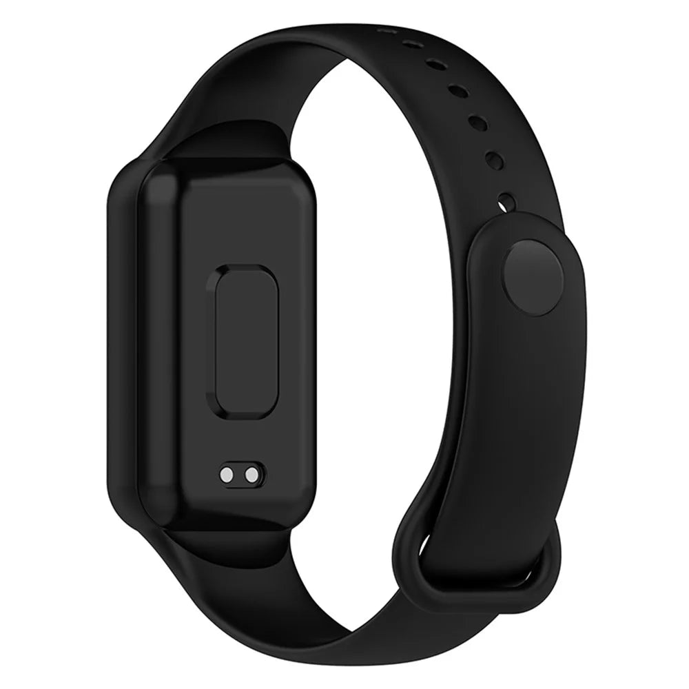 For Huami Amazfit Band 7 Strap TPE Watch Band with Protective Case - Black - 2