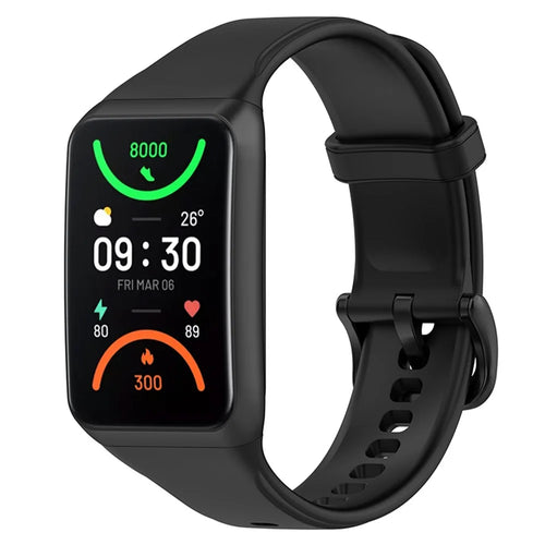 For Oppo Band 2 Soft TPU Watch Band Quick Release Replacement Sports Watch Strap - Black - 1