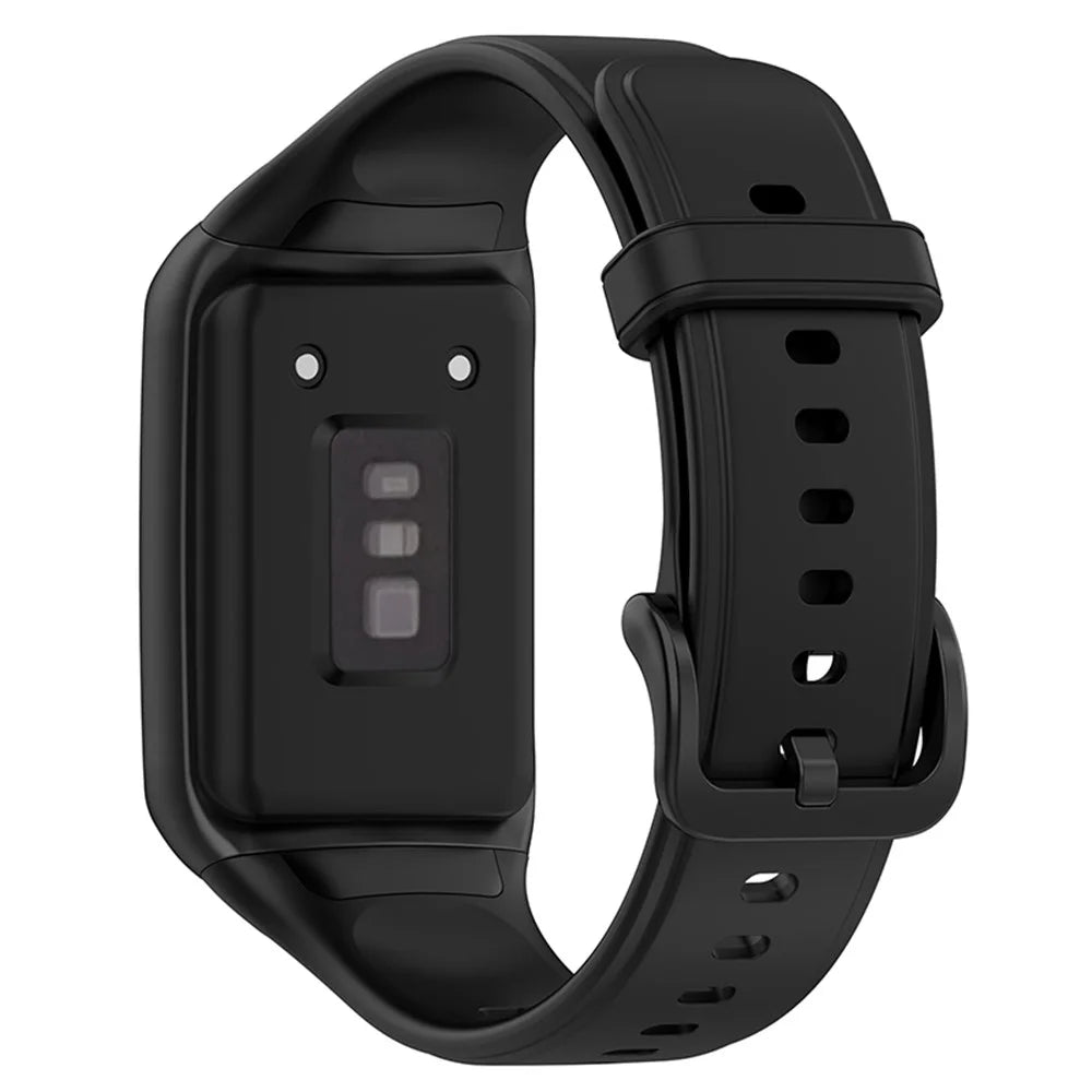 For Oppo Band 2 Soft TPU Watch Band Quick Release Replacement Sports Watch Strap - Black - 2