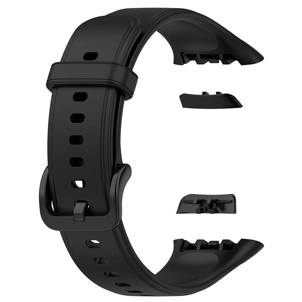 For Oppo Band 2 Soft TPU Watch Band Quick Release Replacement Sports Watch Strap - Black - 3