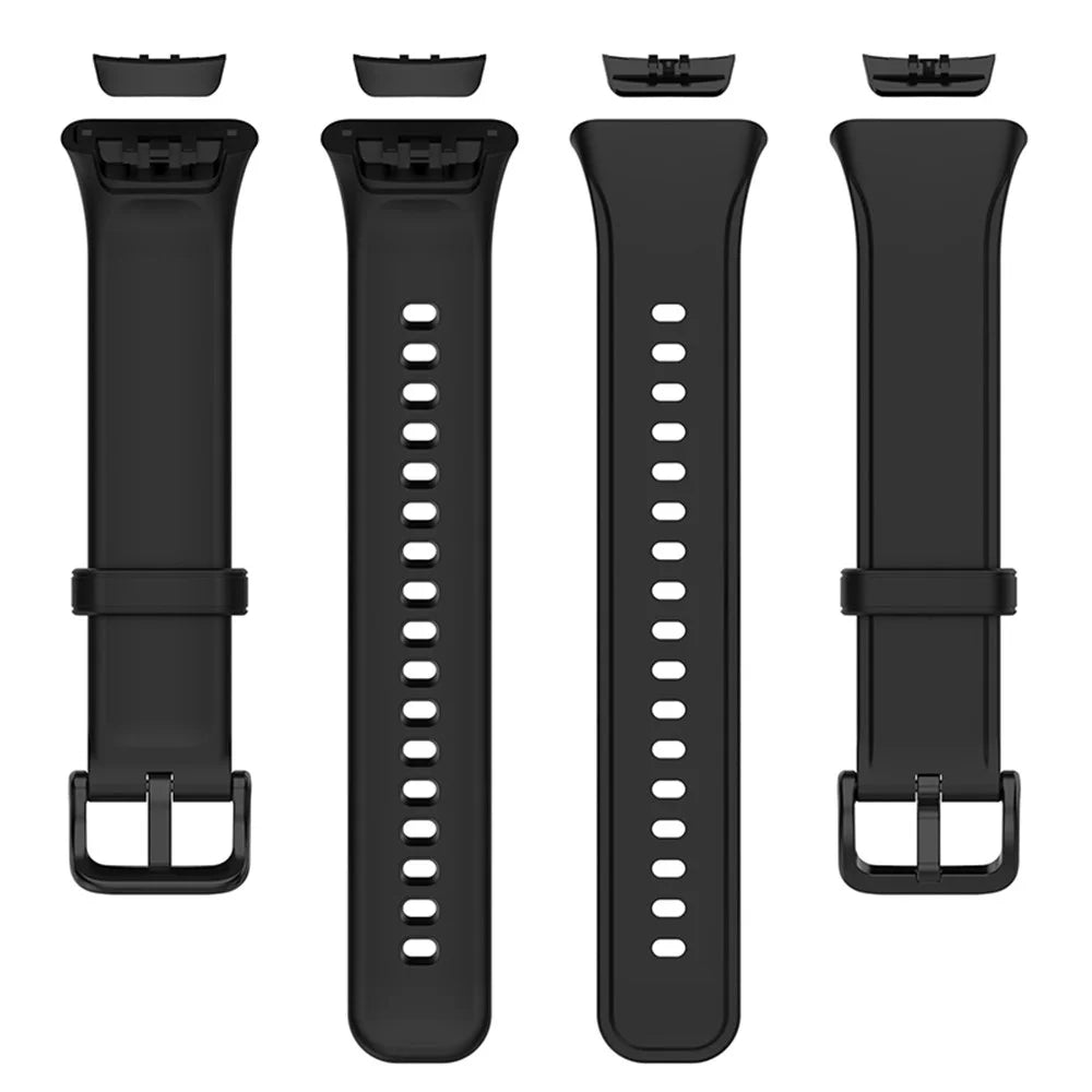 For Oppo Band 2 Soft TPU Watch Band Quick Release Replacement Sports Watch Strap - Black - 5