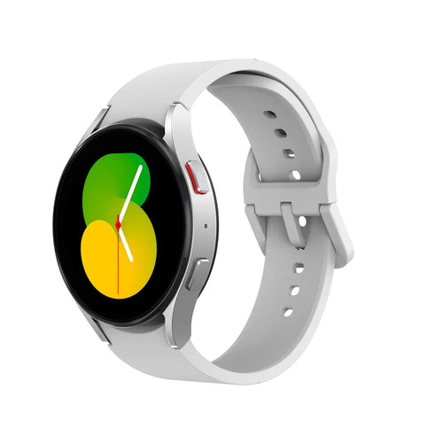 For Samsung Galaxy Watch6 40mm 44mm / Watch6 Classic 43mm 47mm / Watch 5 40mm 44mm / 5 Pro 45mm / Watch4 40mm 44mm Silicone Watch Band Soft Replacement Strap with Colorful Buckle - Official White - 1