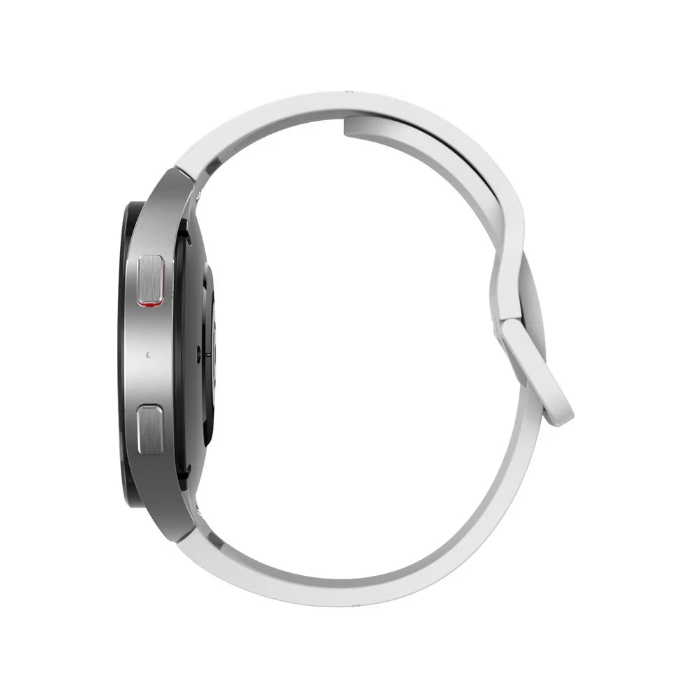 For Samsung Galaxy Watch6 40mm 44mm / Watch6 Classic 43mm 47mm / Watch 5 40mm 44mm / 5 Pro 45mm / Watch4 40mm 44mm Silicone Watch Band Soft Replacement Strap with Colorful Buckle - Official White - 7
