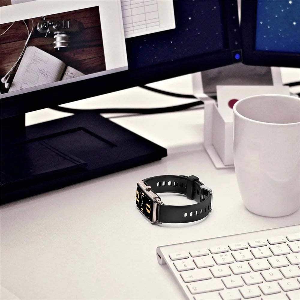 For Huawei Watch Fit mini / Talkband B6 / B3 Replacement Watch Band 16mm Watch Strap Silicone Watchband - Black - 7