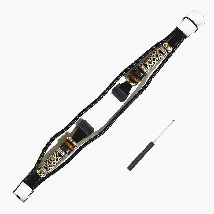For Huawei Band 7 Ethnic Style Beaded Replacement Watch Strap Retro Bracelet Wrist Band - Black - 3