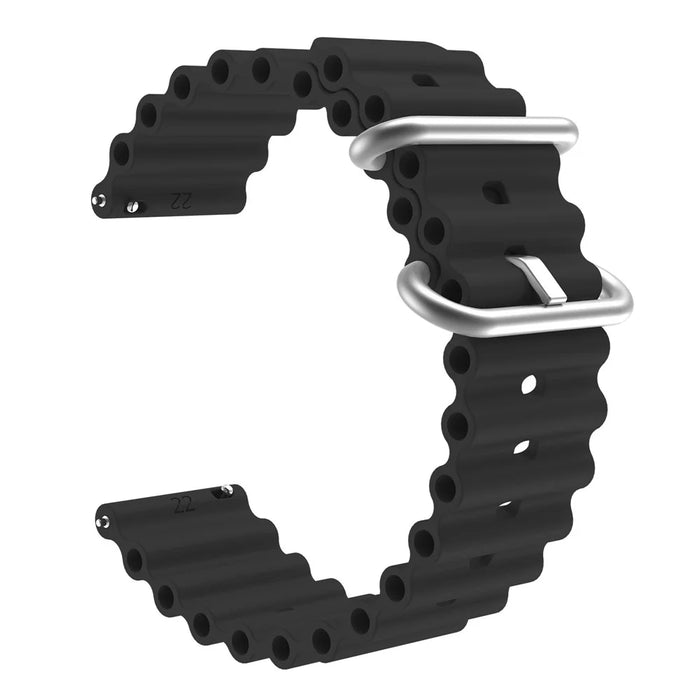 For Samsung Galaxy Watch 5 / Watch 5 Pro 20mm Universal Silicone Watch Strap Solid Color Adjustable Wrist Band - Black - 1