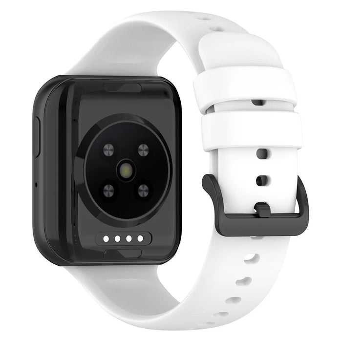 For Oppo Watch 3 Silicone Watch Band Soft Sport Replacement Watch Strap with Silver Buckle - White - 1