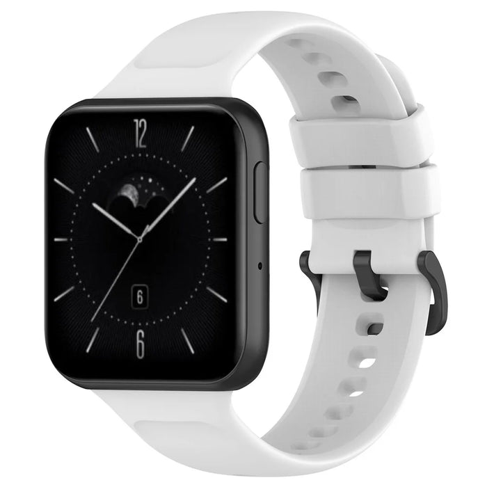 For Oppo Watch 3 Silicone Watch Band Soft Sport Replacement Watch Strap with Silver Buckle - White - 4