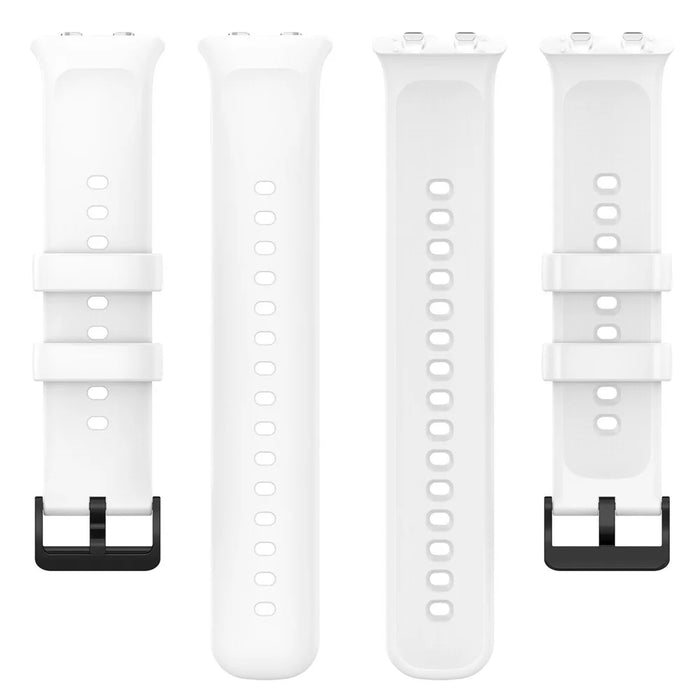For Oppo Watch 3 Silicone Watch Band Soft Sport Replacement Watch Strap with Silver Buckle - White - 5