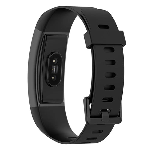 For Realme Band Sport Silicone Watch Strap 18mm Replacement Band Bracelet with Colorful Buckle - Black - 1