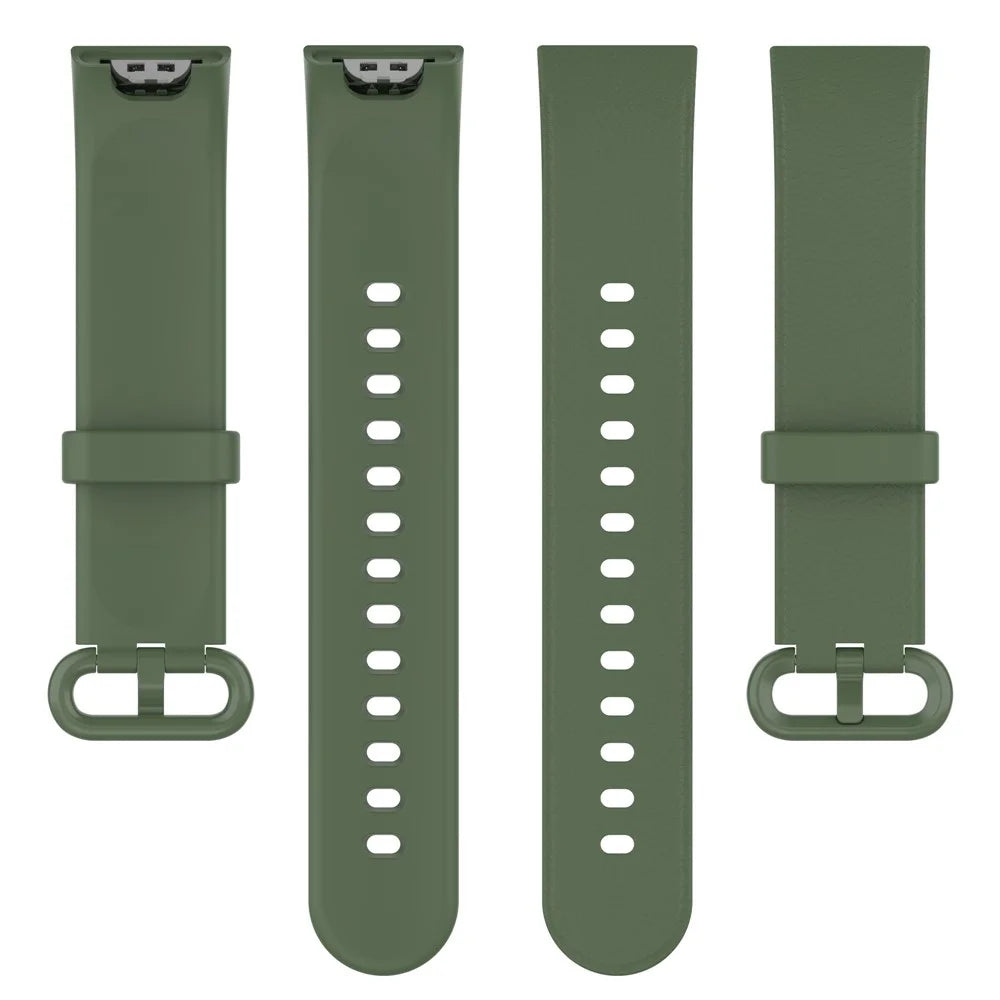 For Xiaomi Redmi Watch Soft Silicone Watch Band Litchi Texture Replacement Wristband Strap Accessories - Midnight Green - 2