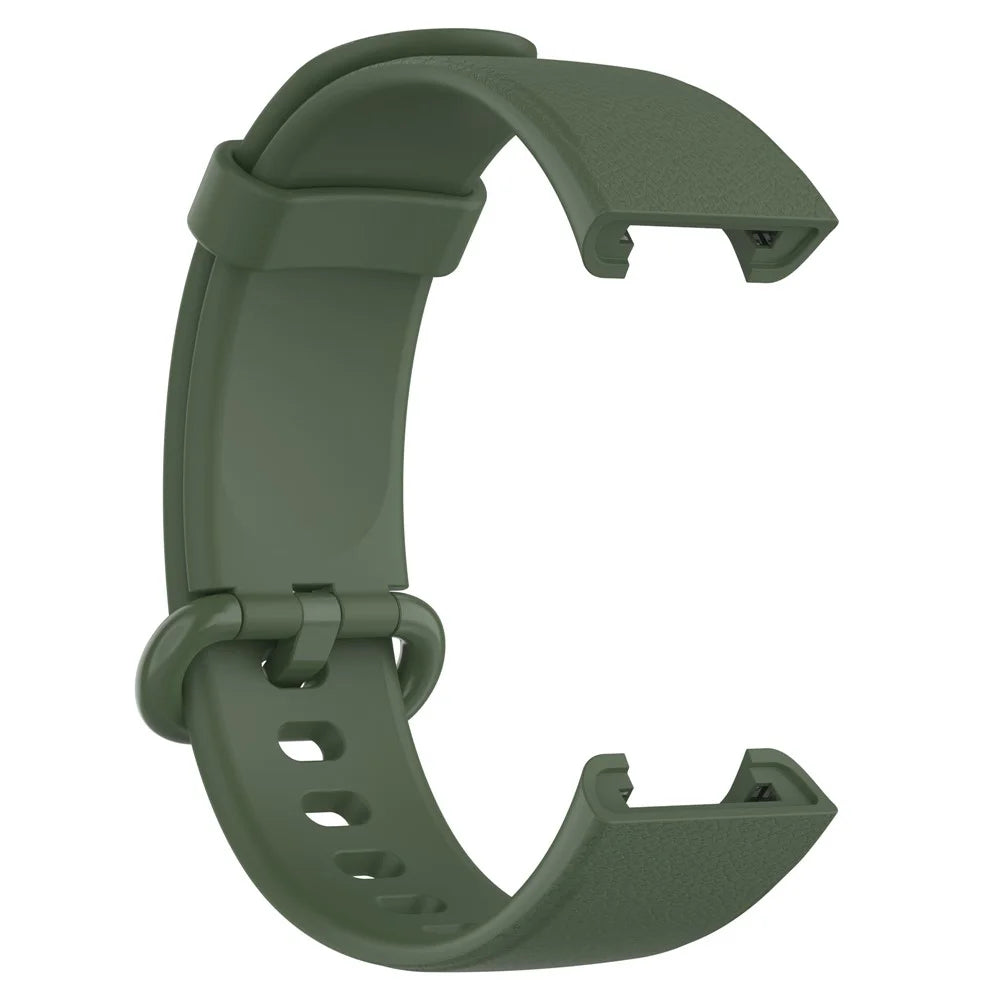For Xiaomi Redmi Watch Soft Silicone Watch Band Litchi Texture Replacement Wristband Strap Accessories - Midnight Green - 3