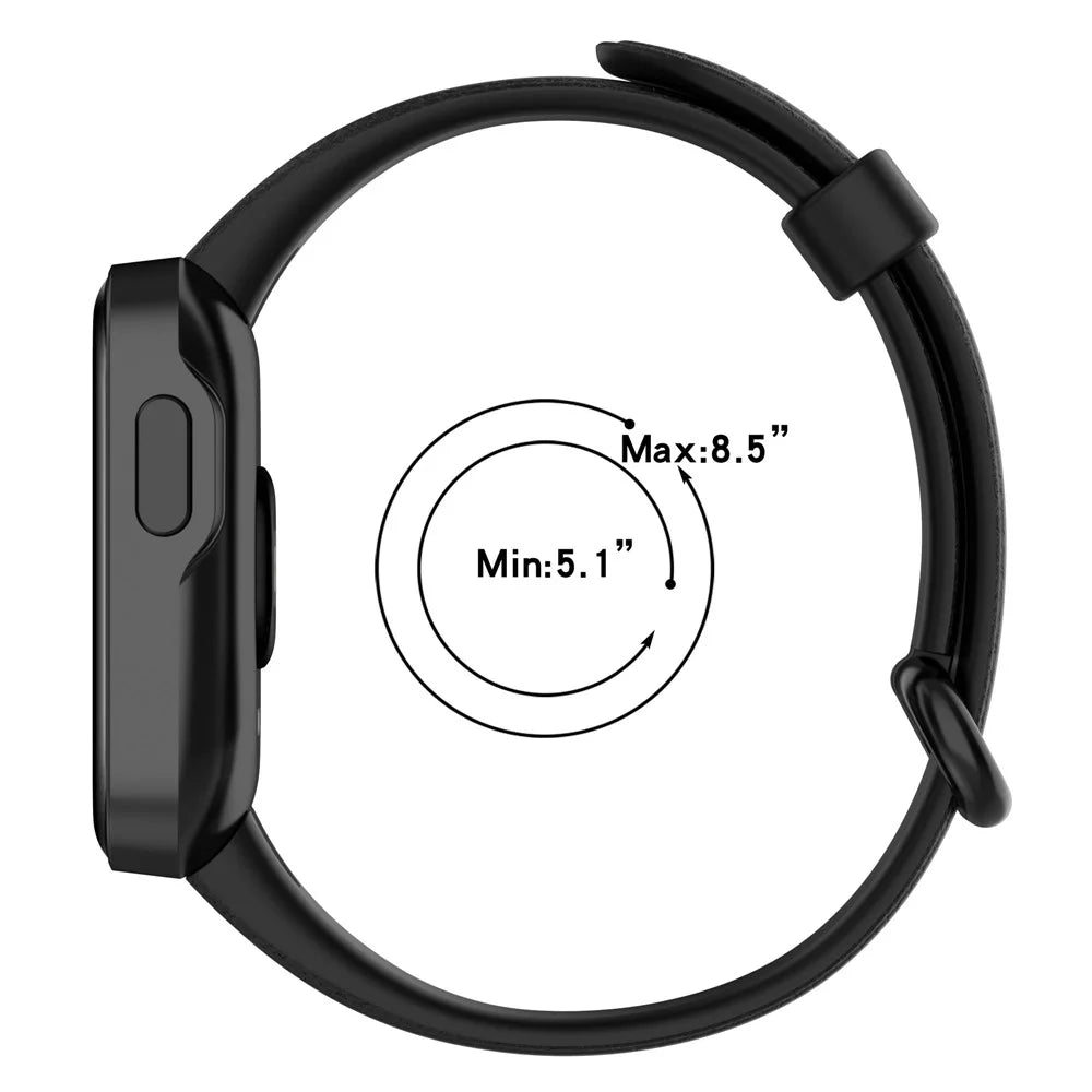 For Xiaomi Redmi Watch Soft Silicone Watch Band Litchi Texture Replacement Wristband Strap Accessories - Midnight Green - 6