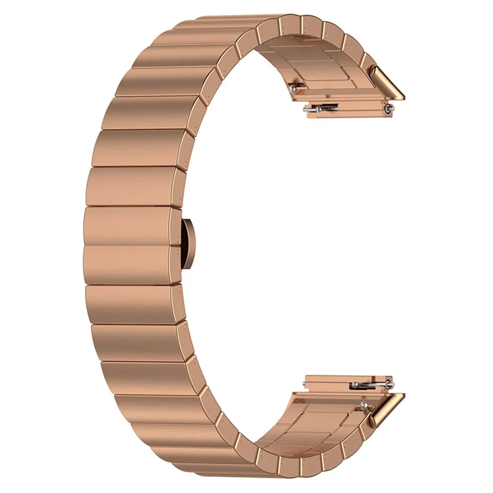 For Huawei Band 7 Stainless Steel Watch Band Strap Solid Core Bracelet Band Replacement - Rose Gold - 2