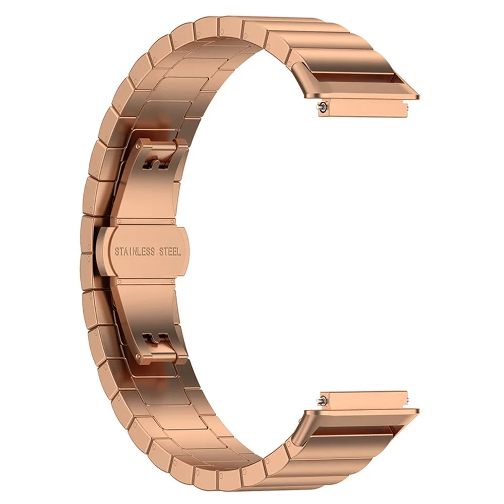 For Huawei Band 7 Stainless Steel Watch Band Strap Solid Core Bracelet Band Replacement - Rose Gold - 3