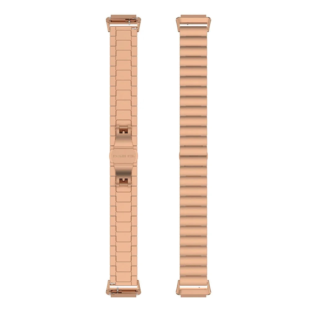 For Huawei Band 7 Stainless Steel Watch Band Strap Solid Core Bracelet Band Replacement - Rose Gold - 4