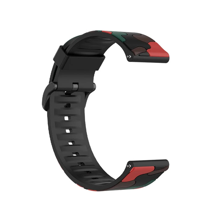 For Haylou Solar LS05 Camouflage Pattern Silicone Smart Watch Strap Replacement Watchband - Camouflage Red - 5