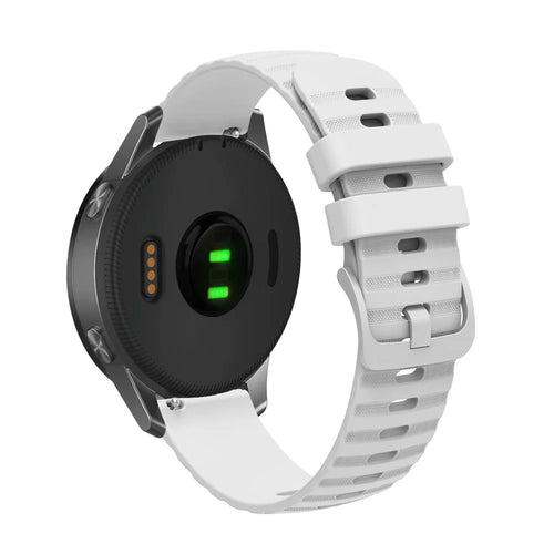 For Garmin Venu 2S / Vivomove 3S / Vivoactive 4S Wave Grain Dots Silicone Watch Band 18mm Replacement Adjustable Strap - White - 1