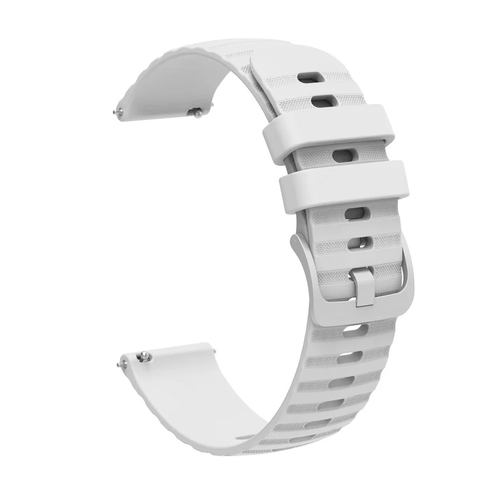 For Garmin Venu 2S / Vivomove 3S / Vivoactive 4S Wave Grain Dots Silicone Watch Band 18mm Replacement Adjustable Strap - White - 5