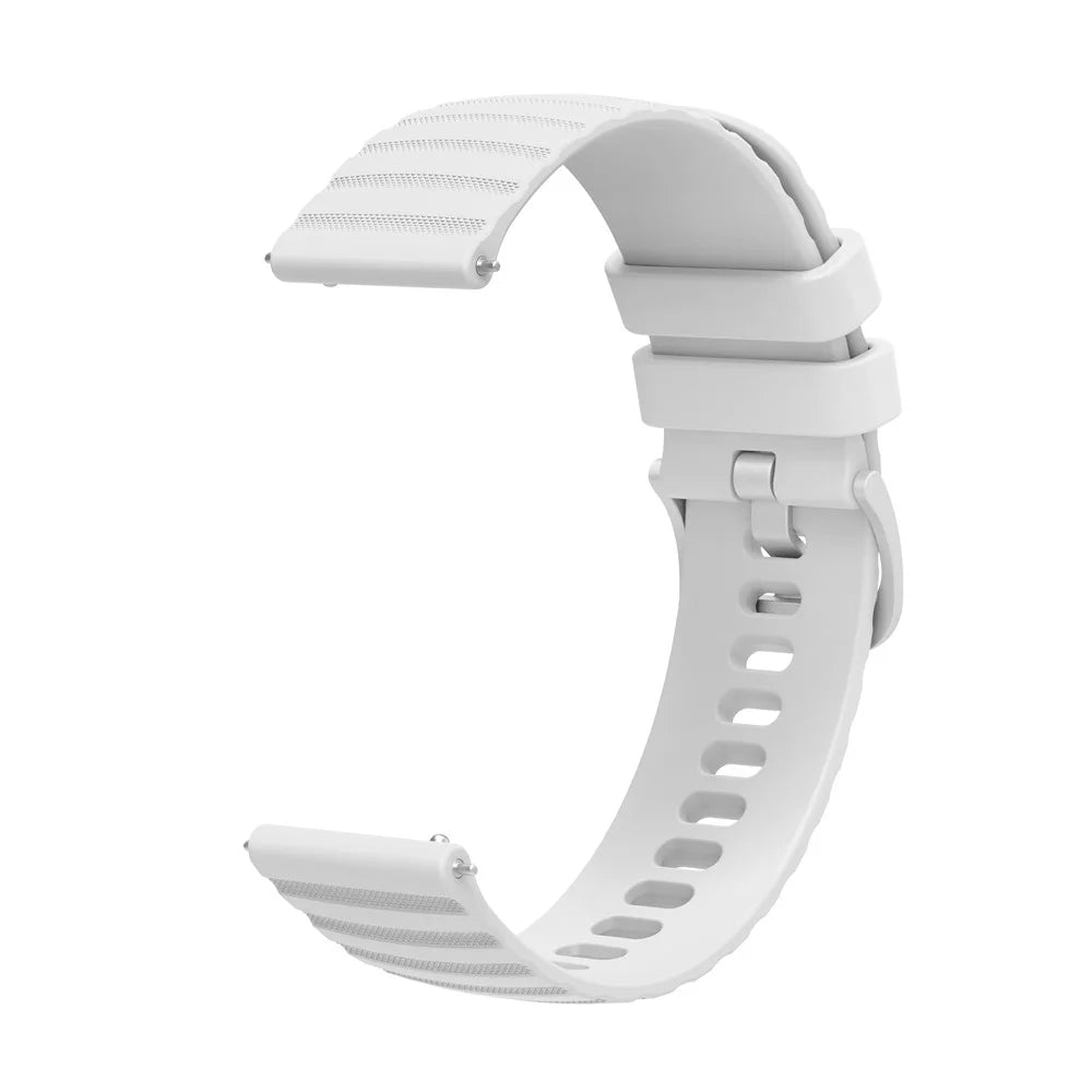For Garmin Approach S40 / Venu Sq / Samsung Galaxy Watch3 41mm / Gear Sport Silicone Watch Bands 20mm Quick Release Wave Grain Dots Straps Replacement - White - 3
