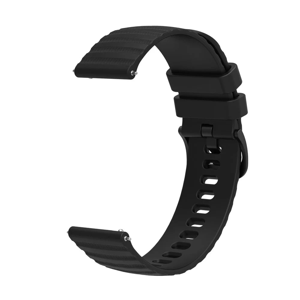 For Samsung Galaxy Watch3 45mm R840 / Galaxy Watch 46mm Silicone Watch Bands 22mm Wave Grain Dots Replacement Watch Straps - Black - 3