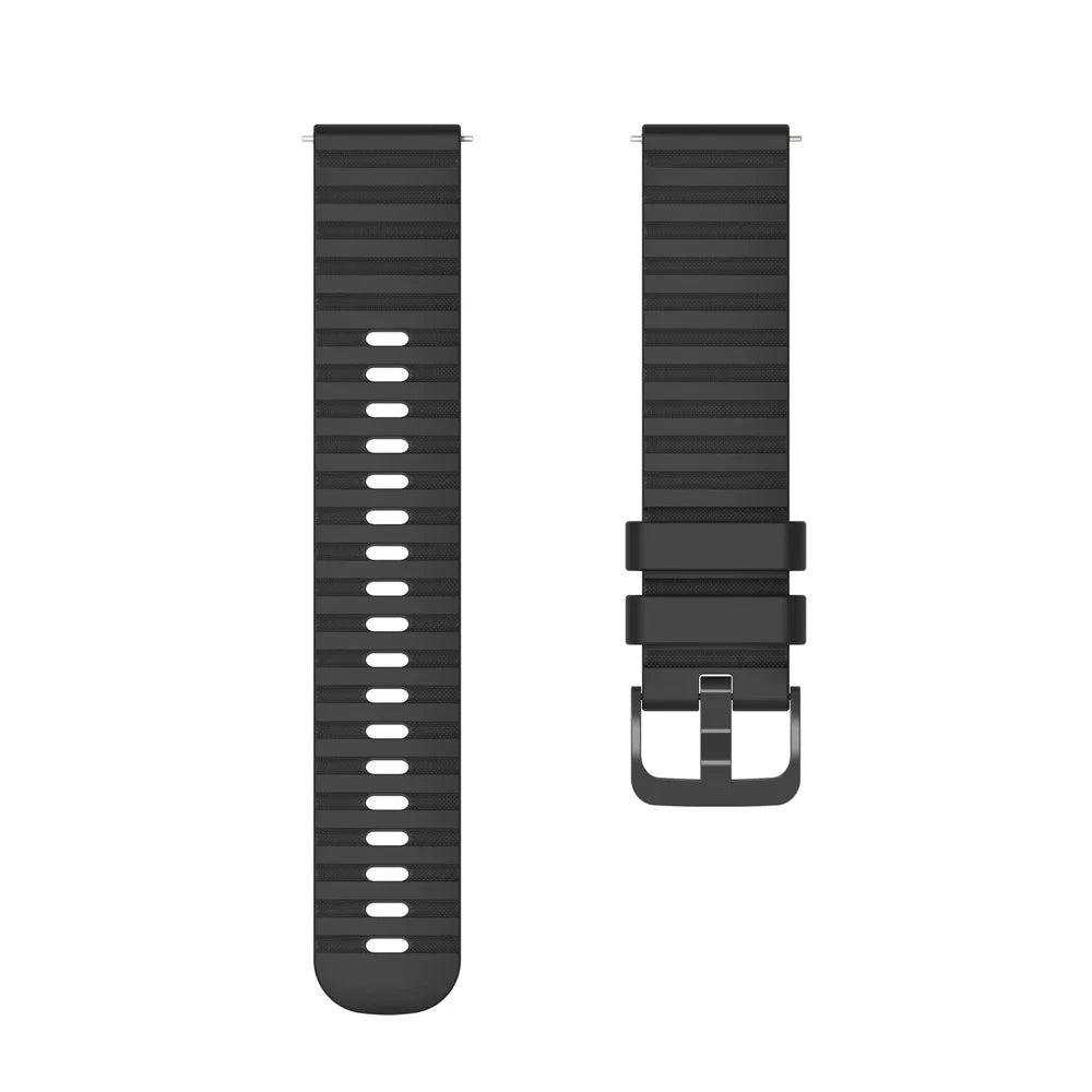 For Samsung Galaxy Watch3 45mm R840 / Galaxy Watch 46mm Silicone Watch Bands 22mm Wave Grain Dots Replacement Watch Straps - Black - 4