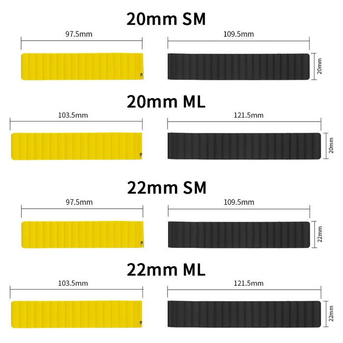 For Samsung Galaxy Watch3 45mm / Gear S3 Frontier Magnetic Quick Release Band 22mm Silicone Watch Strap Replacement, Size: S - Black / Yellow - 5