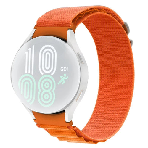 For Samsung Galaxy Watch6 40mm 44mm / Watch6 Classic 43mm 47mm / Watch 5 40mm 44mm / 5 Pro 45mm / Watch4 40mm 44mm Nylon Watch Band G-hook Metal Buckle Replacement Watch Strap - Orange - 1